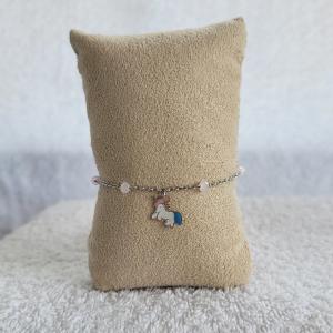 Pulseira Oval Unicórnio Aço 1mm 15cm