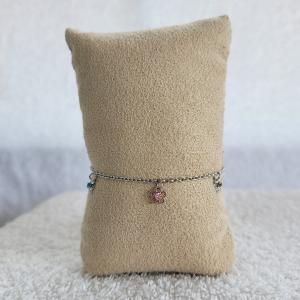 Pulseira Oval Florzinha Aço 1mm 15cm