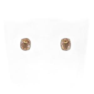 Brinco Ponto de Luz Oval Morganita Folheado A Ouro