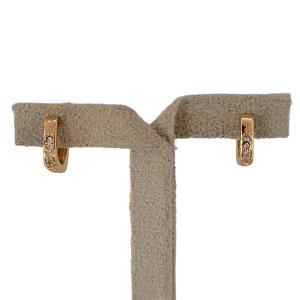 Brinco Quadrado Cravação Inglesa Cravejado Micro Zircônia Folheado A Ouro P