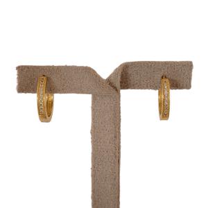 Brinco Argola Cravejado Micro Zircônia Folheado A Ouro