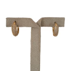 Brinco Argola Cravejado Micro Zircônia Folheado A Ouro
