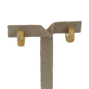 Brinco Argola Cravejado Micro Zircônia Folheado A Ouro