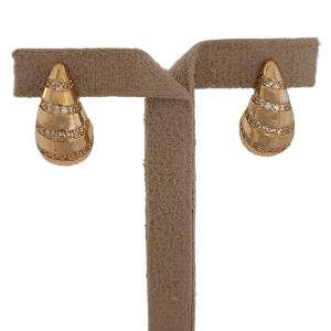 Brinco Gota Filetada Micro Zircônia G Dourado