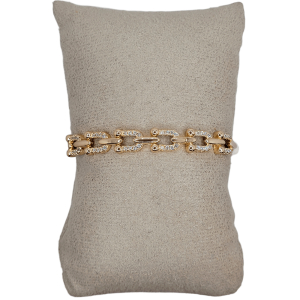 Bracelete Hardwear Cravejado Microzircônia Verniz Italiano