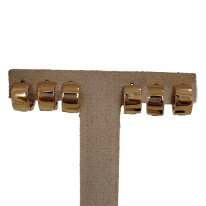 Trio Argola Larga Classic Folheado A Ouro