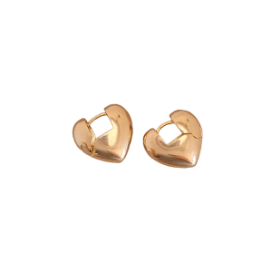 Brinco Argola Formato Coração Love Folheado A Ouro