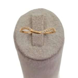 Anel Filetado Microzircônia Folheado A Ouro nº 19