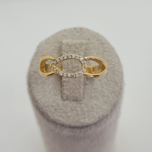 Anel Entrelaçado Cravejado Microzircônia Folheado A Ouro nº17
