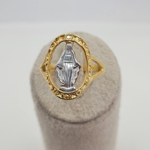 Anel Nossa Senhora Das Graças Folheado A Ouro nº23
