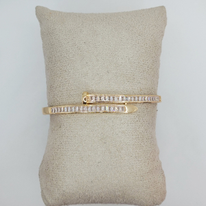 Bracelete Prego Cravejado Zircônia Navete Verniz Italiano