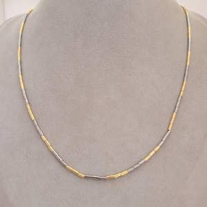 Colar Elo Canutilho Dois Banhos Folheado A Ouro 60cm + Extensor