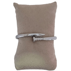 Bracelete Prego Banho Ródio Branco Verniz Italiano