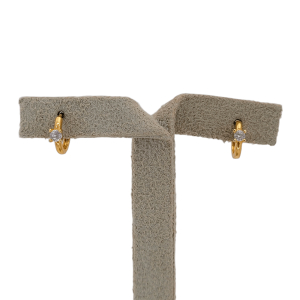 Brinco Argola Com Cristal Folheado A Ouro