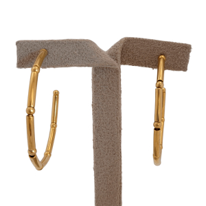 Brinco Argola Bambu Folheado A Ouro