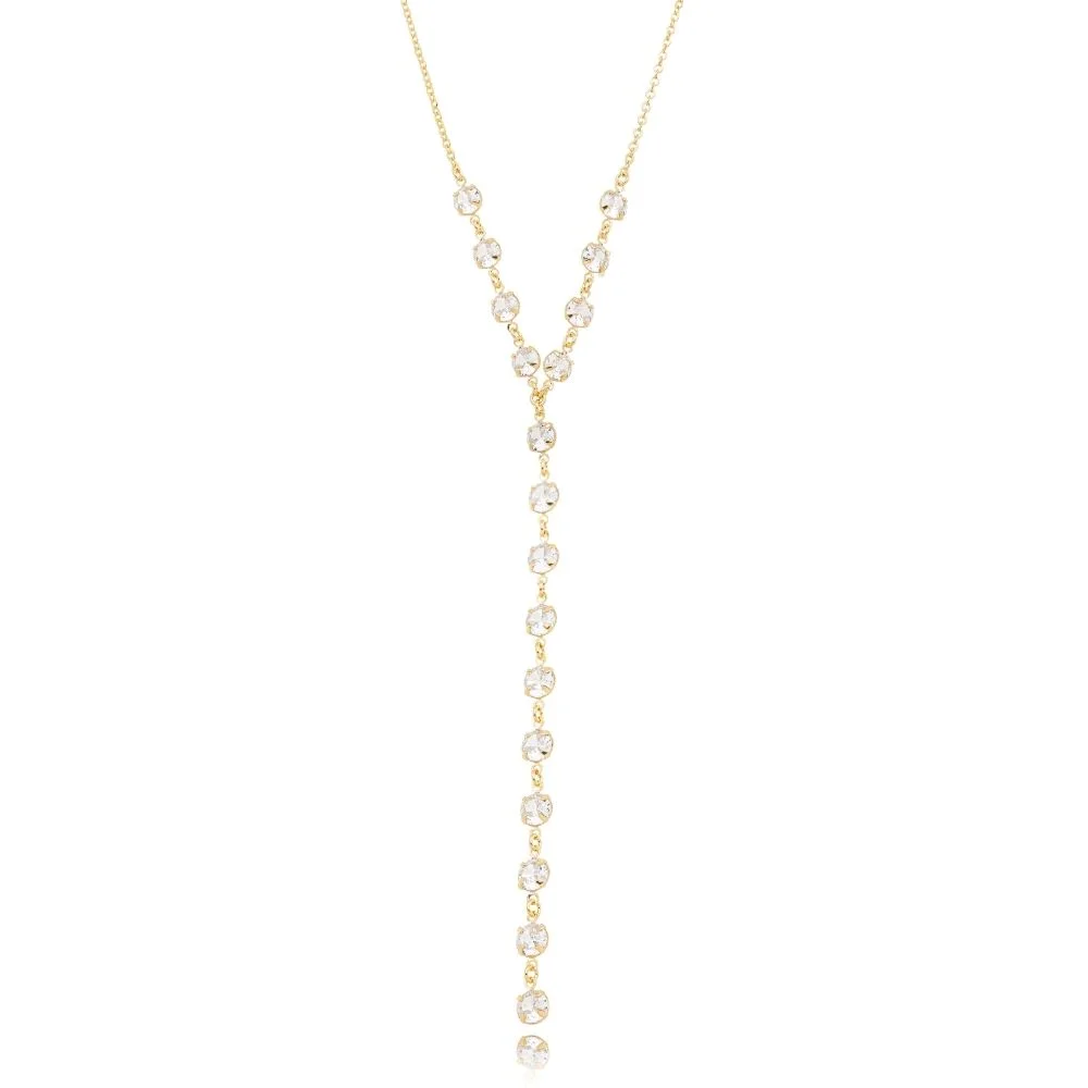 Colar Golden Garden Em Y Zircônia Folheado A Ouro 60cm + Extensor