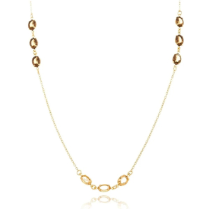 Colar Golden Garden Oval Tons Terroso Folheado A Ouro 70cm