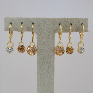 Trio Argolinhas Nude Folheado A Ouro