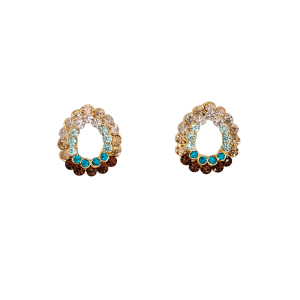 Brinco Gota Vazada Colorful Dourado
