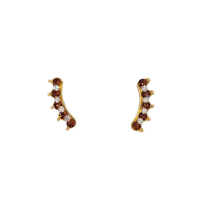 Brinco Earcuff Marrom Dourado