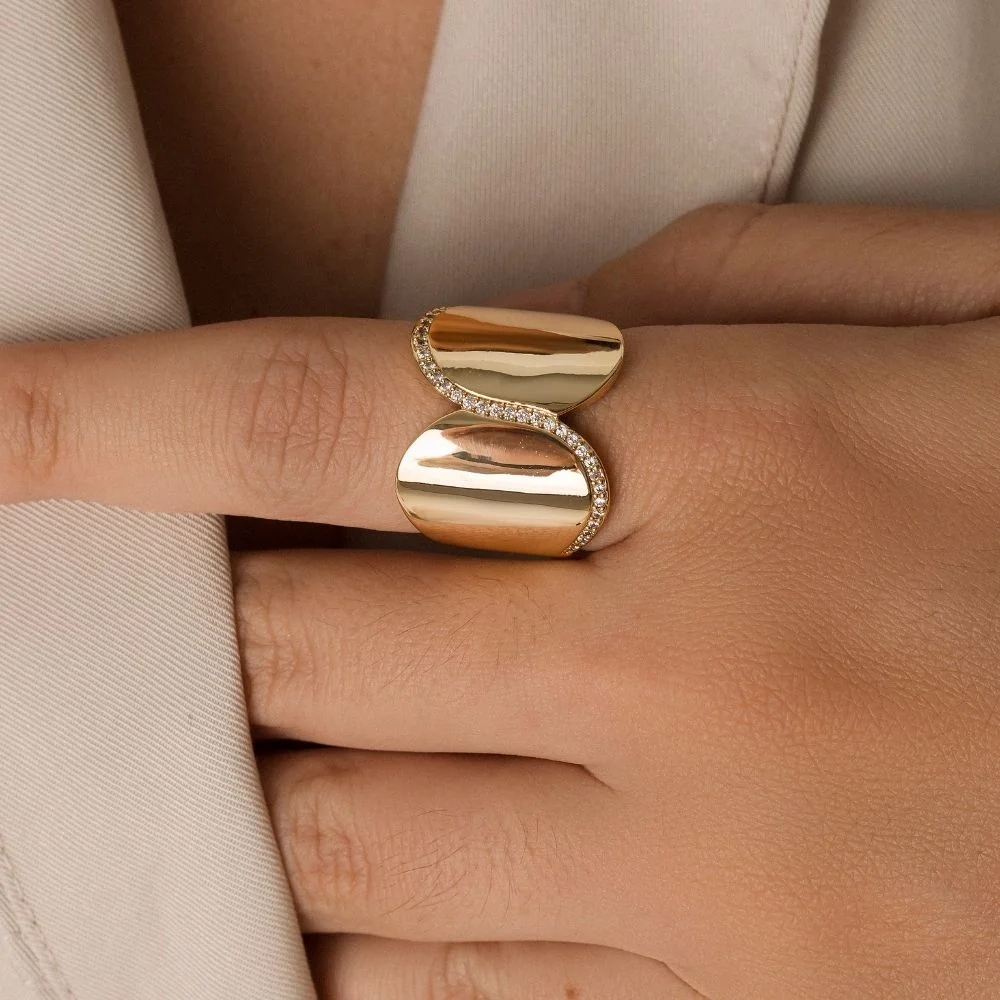 Anel Sirius Cometa Folheado A Ouro nº20