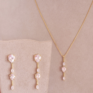 Conjunto Elo Veneziana Elisa Folheado A Ouro 45cm + Extensor