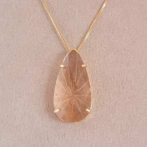 Conjunto Elo Veneziana Gota Nude Folheado A Ouro 45cm