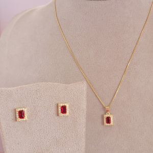 Conjunto Elo Veneziana Rubelita Folheado A Ouro 40cm + Extensor