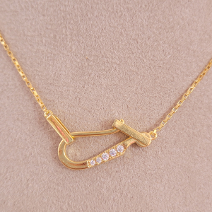 Colar Elo Cartier Diamantando Folheado A Ouro 40cm