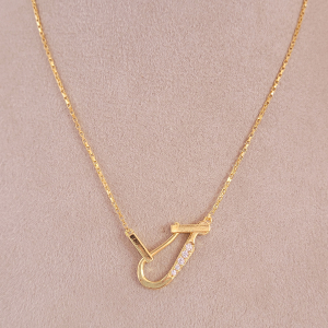 Colar Elo Cartier Diamantando Folheado A Ouro 40cm