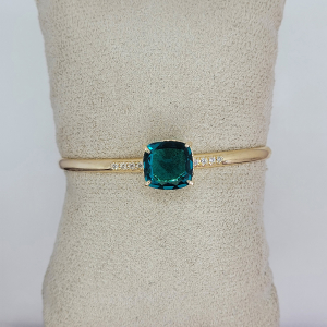 Bracelete Azul Tiffany Folheado A Ouro