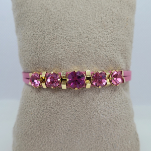 Pulseira Corino Com Ponto de Luz Pink