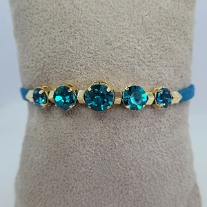 Pulseira Corino Com Ponto de Luz Azul