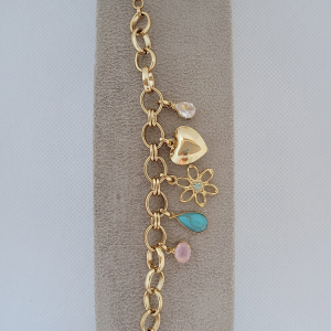 Pulseira Com Penduricalhos Verniz Italiano