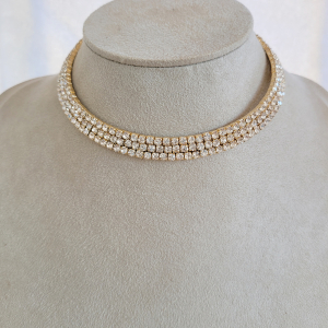 Choker Strass Com Extensor Verniz Italiano 1,1m