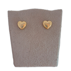 Brinco Coração Liso Folheado A Ouro G