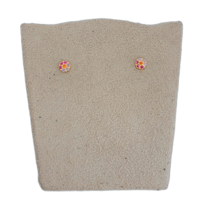 Brinco Ponto de Luz Cravejado Microzircônia Colorido Folheado A Ouro