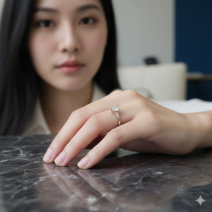 Anel Falange Coração Prata Ajustável