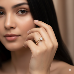 Anel Solitário Com Filete Cravejado Microzircônia Folheado A Ouro nº19