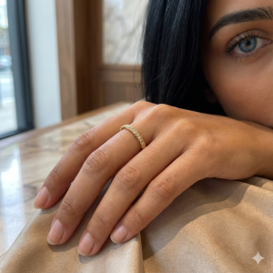 Anel Meia Aliança Cravejado Microzircônia Folheado A Ouro nº 14