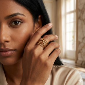 Anel 6 Fios Folheado A Ouro nº19