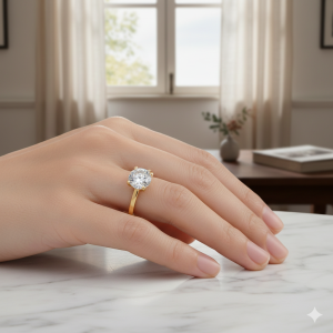 Anel Solitário Cristal Folheado A Ouro nº 19