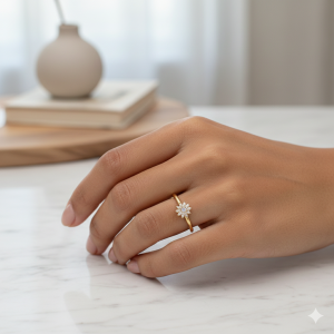 Anel Florzinha Cravejado Microzircônia Folheado A Ouro nº 19