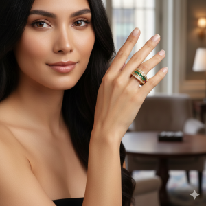 Anel Filetado MicroZircônia e Zircônia Navete Colorido Folheado A Ouro nº 18