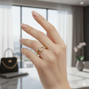 Anel Entrelaçado Cravejado Microzircônia Folheado A Ouro nº 17