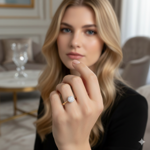 Anel Solitário Cravejado Microzircônia Folhedo a Ouro nº 22