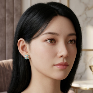 Brinco Nude e Azul Verniz Italiano