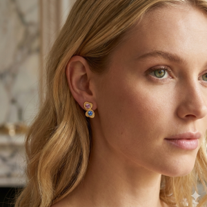 Brinco Coração Duplo Colorido Verniz Italiano