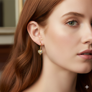 Brinco Argola Com Coração Cravejado Microzircônia Colorido Folheado A Ouro