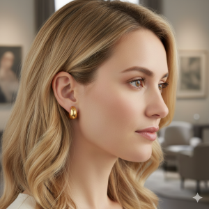 Brinco Argola Lisa Folheado A Ouro P